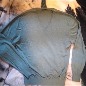 Massimo Dutti Cashmere Silk Cotton V Neck Knit Sweater